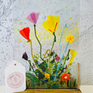 Flower Garden floral glass panel