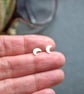 Seconds Sunday Tiny Silver Crescent Moon Stud Earrings