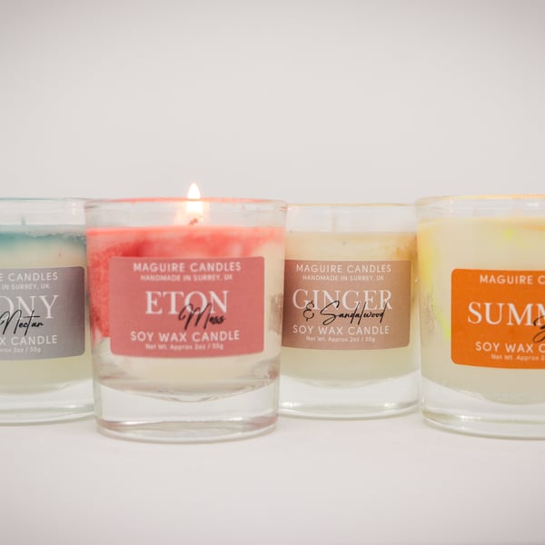 2x Maguire Jar Candles: Scented, Marbled Candle in Small Jars