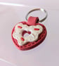 Doughnut heart keychain 