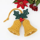 Macrame Christmas bells tree decoration, 
