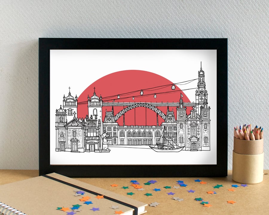 Porto Skyline Travel Art Print