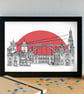 Porto Skyline Travel Art Print