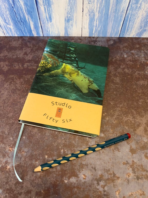 Notebook, Marine themed, A5 (ish), made from up-cycled and recycled materials.