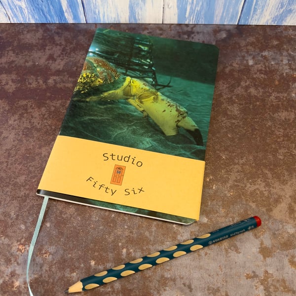 Notebook, Marine themed, A5 (ish), made from up-cycled and recycled materials.