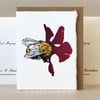 'Wheal Margery Bee' - Purple Flower - Greetings Card