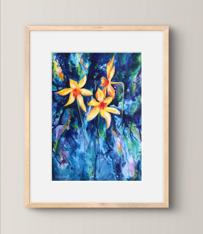 Daffodil Flower Art Print A4 