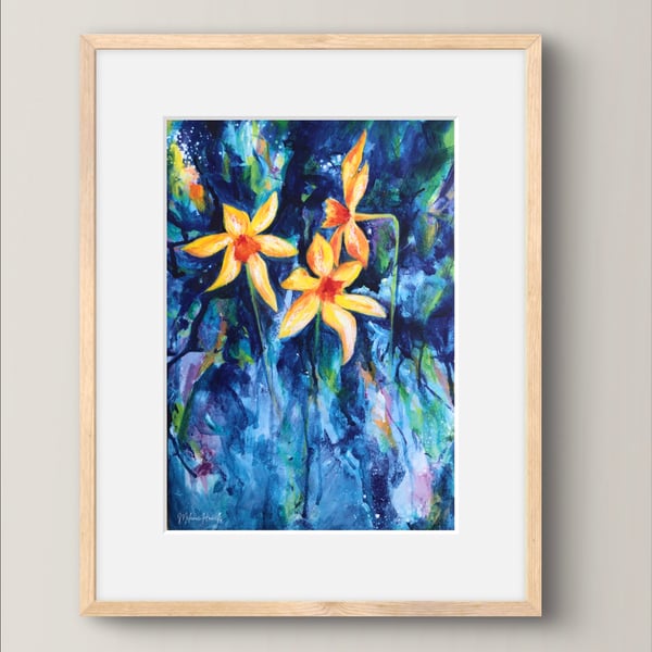 Daffodil Flower Art Print A4 