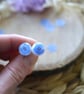 Real Forget-Me-Not and Resin Stainless Steel Stud Earrings - Image 5