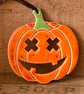 Orange ceramic pumpkin decoration - Image 4