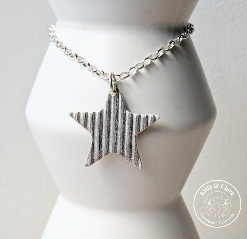 Large Sterling and Fine Silver Star Necklace 