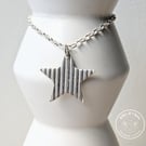 Large Sterling and Fine Silver Star Necklace 