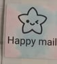 20 Thermal Printed 'Winking Star Happy Mail' postal stickers