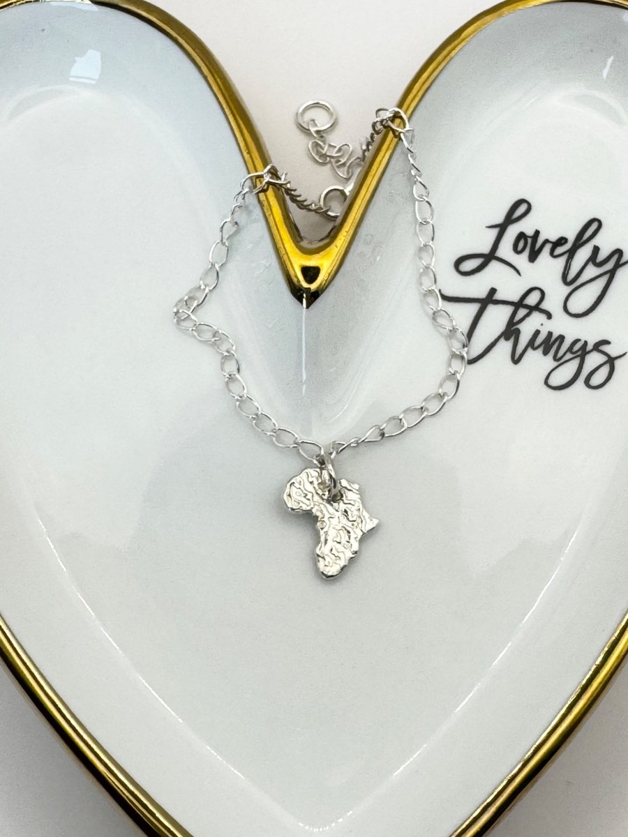 Fine Silver Map of Africa Necklace