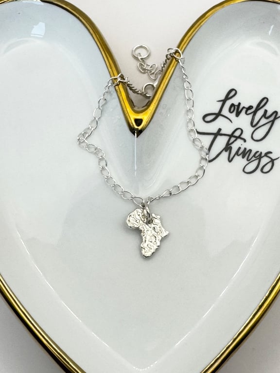 Fine Silver Map of Africa Necklace