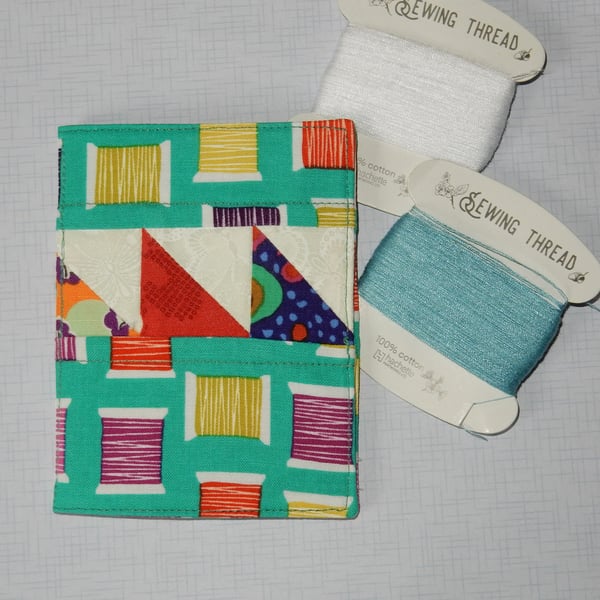 Needle case - patchwork and reels of thread