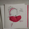 Little Dancer Birthday Card Pretty in Pink 
