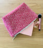 Make up bag, small toiletry bag, water resistant lining, in pink floral design - Image 2