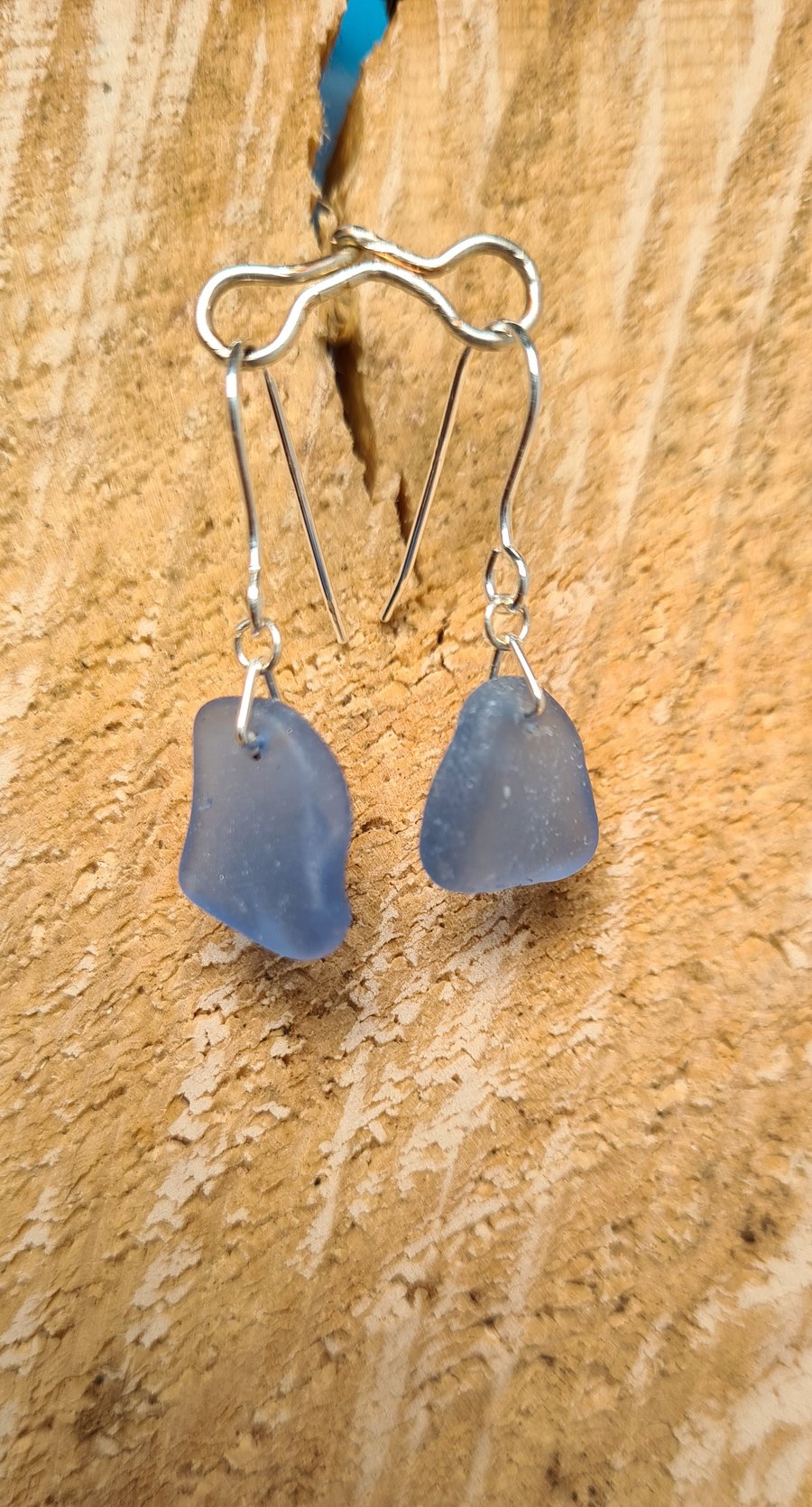 Cornflower Blue Seaglass Earrings