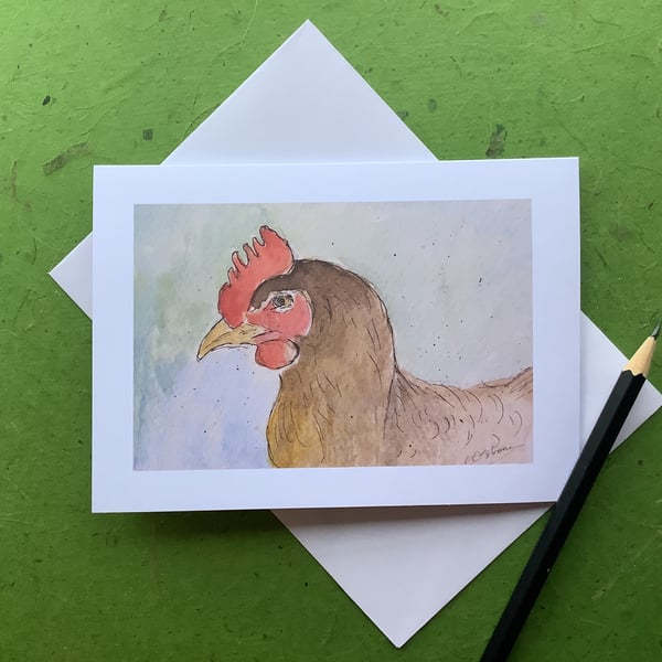 Chicken - greetings card. Blank inside.