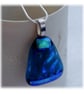 Dichroic Glass Pendant 006 Emerald Triangle Handmade with silver plated chain - Image 4