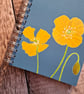 Yellow Welsh Poppy Wire Bound Notebook - Image 2