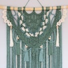 Bamboo macrame wall hanging, Ocean Vibes wall decoration