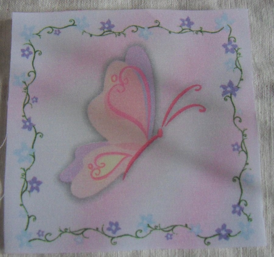 Polycotton squares.Butterfly.  Sold separately.  .62p postage on many (20)