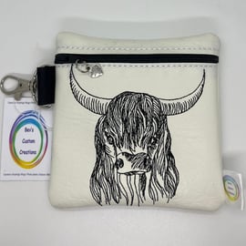 Highland Cow Embroidered small bag