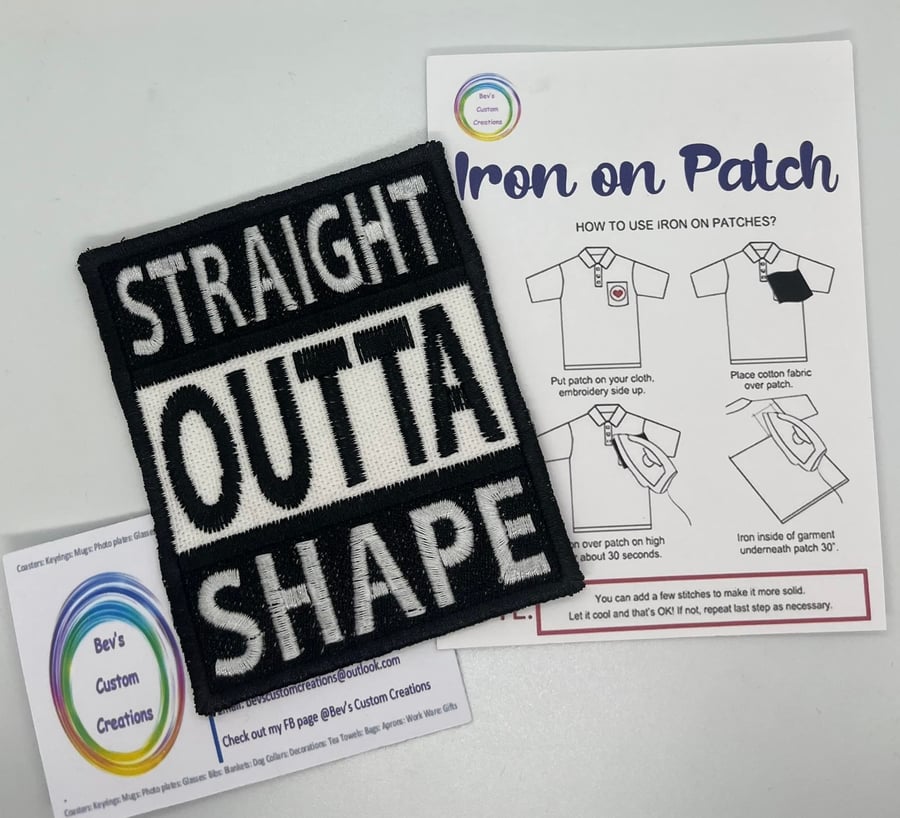 Embroidered Iron on Patch - Outta shape