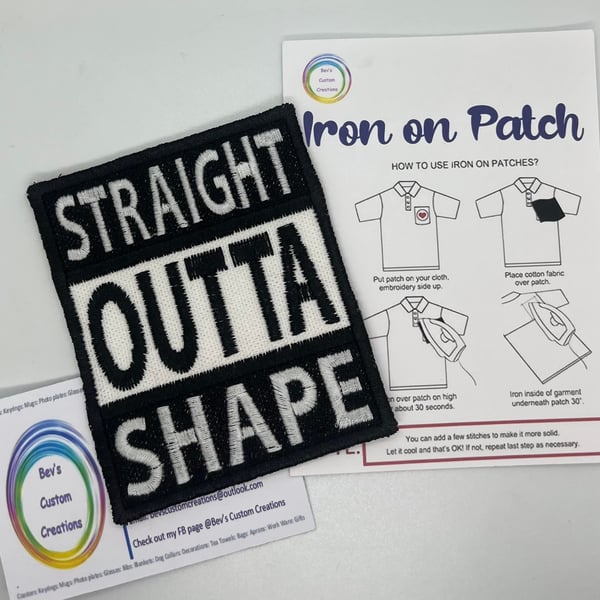 Embroidered Iron on Patch - Outta shape