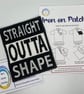 Embroidered Iron on Patch - Outta shape - Image 1