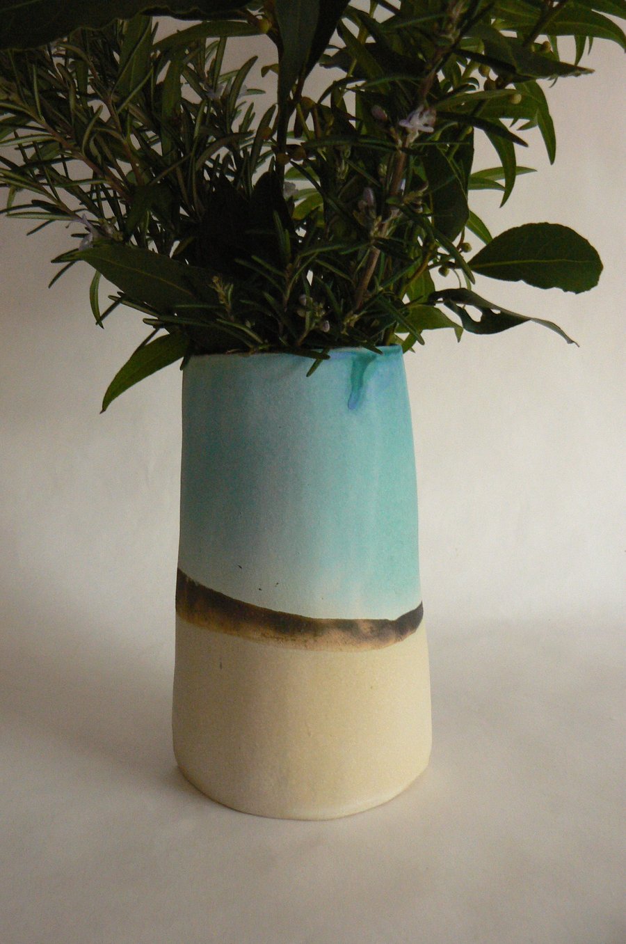 Turquoise Stoneware Vase