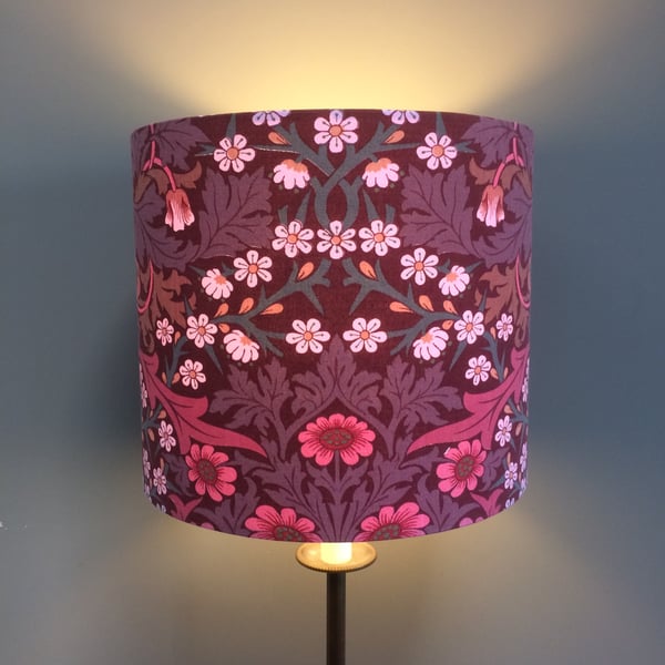 Blackthorn by Sanderson Red and Purple  70s Vintage Fabric Lampshade option 