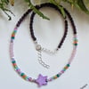 Boho Mother of Pearl Star & Seed Bead Multicoloured Necklace 