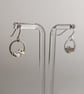 Recycled Sterling Silver Wire Earrings - Circle Cluster Drop Earrings - Image 6