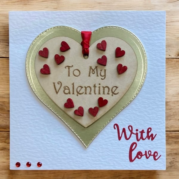 Striking Valentine’s Card with Handmade Wooden Heart