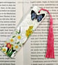 Flower and butterfly decoupage wooden bookmark.  Floral bookmark. Wood bookmark.