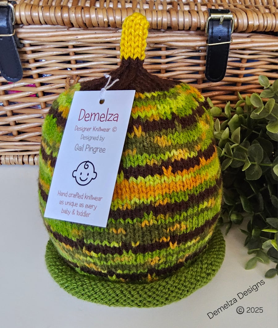  Designer Hand Knitted Beanie Hat 2 - 3 years size