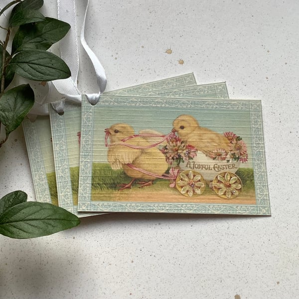 GIFT TAGS , vintage-style. ' A Joyful Easter  '( set of 3) ' .ready to ship...