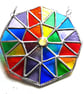 Rainbow Patchwork Octagon Suncatcher Stained Glass Handmade 011 - Image 4
