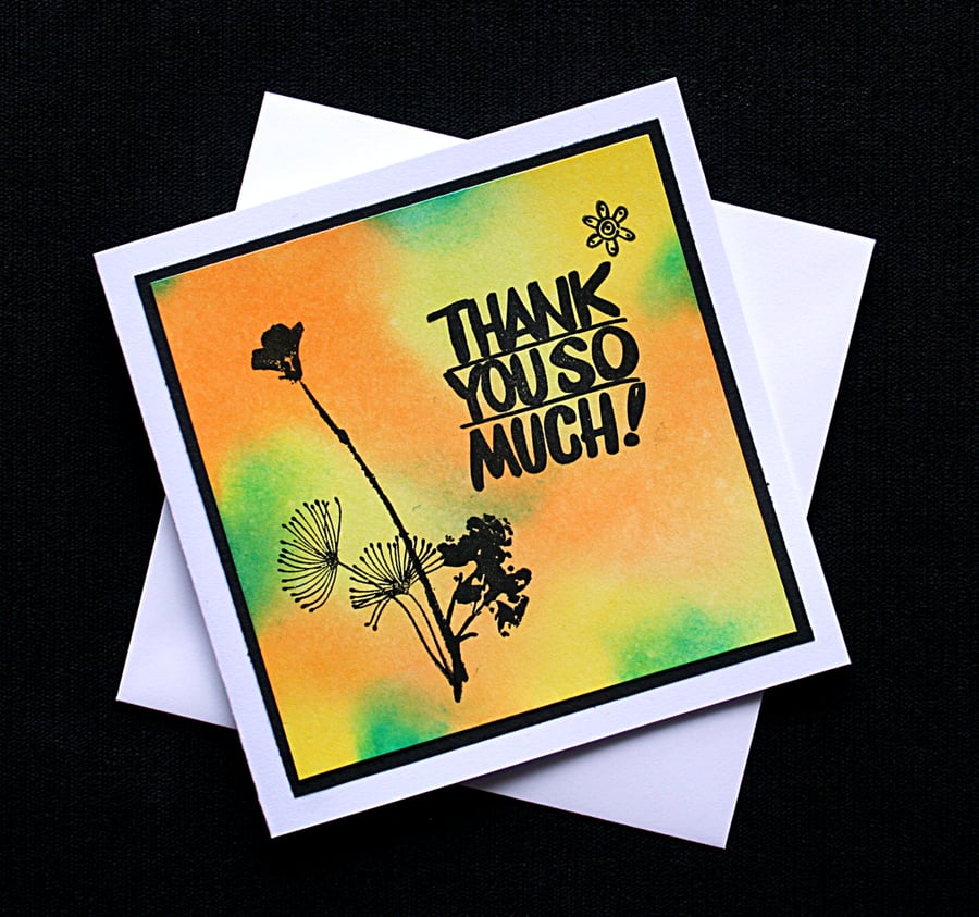 Thank You So  Much - Handcrafted Thank You Card - dr16-0037