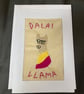 Dalai llama hand embroidered card. - Image 2