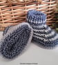 Baby Boy's Hand Knitted 95% Merino Wool Booties 0-3 months size  - Image 2