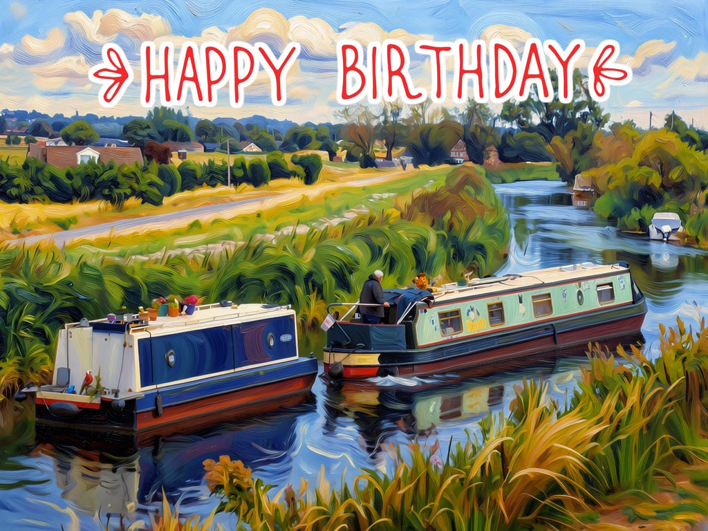 Happy Birthday "life on the fens" Norfolk Greeting Card A5