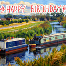 Happy Birthday "life on the fens" Norfolk Greeting Card A5