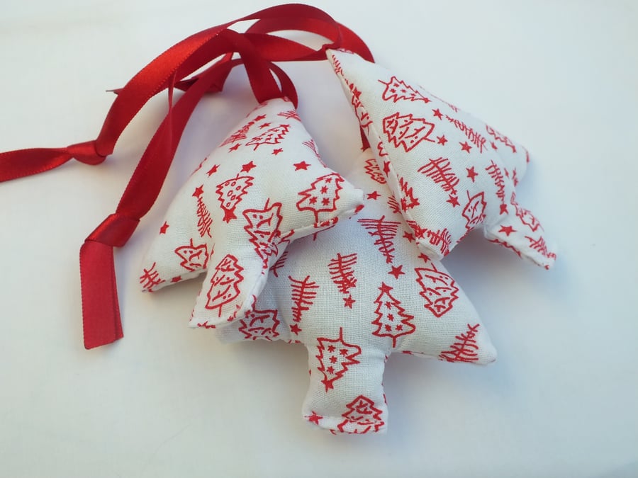 Christmas Fabric Decorations x 3 