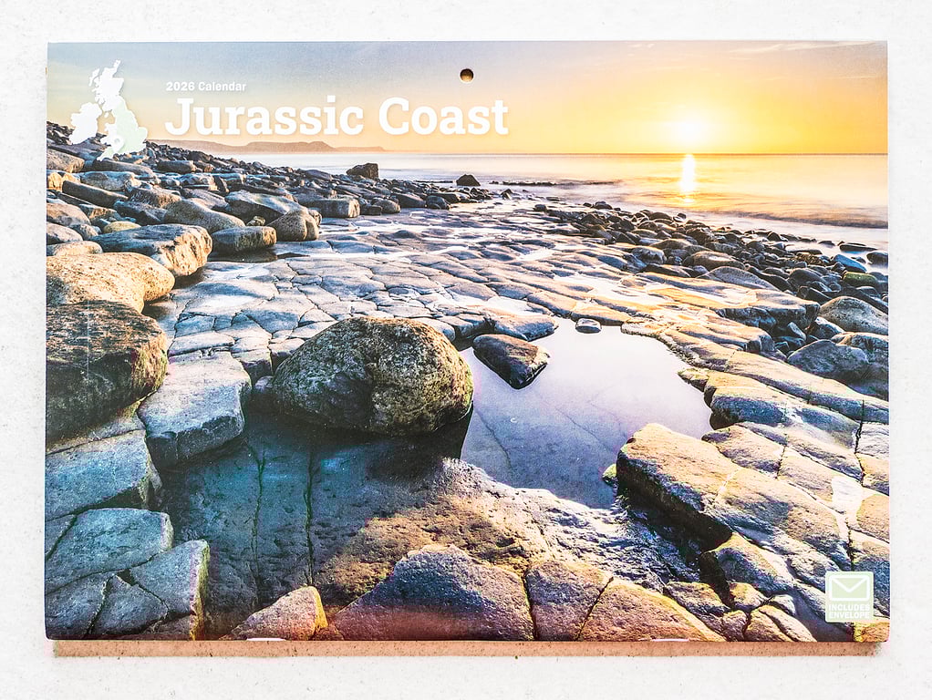 2026 A4 Wall Calendar Jurassic Coast coastal landscapes UK sea views 