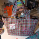 Harris tweed shopper bag with unicorn 