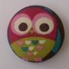 Fabric Covered Big Owl Badge